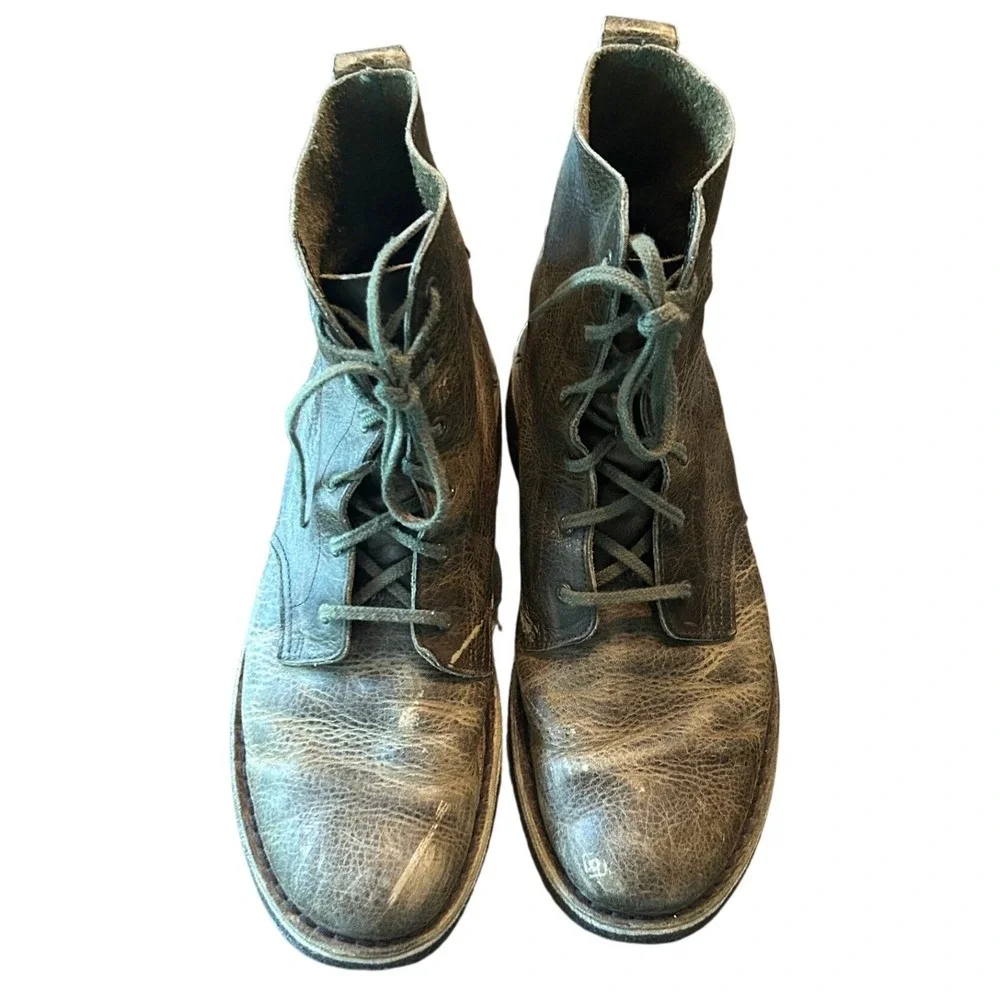 Clarks Desert Mali Boots 10.5 Green Distressed Leather Gorpcore Military Outdoor